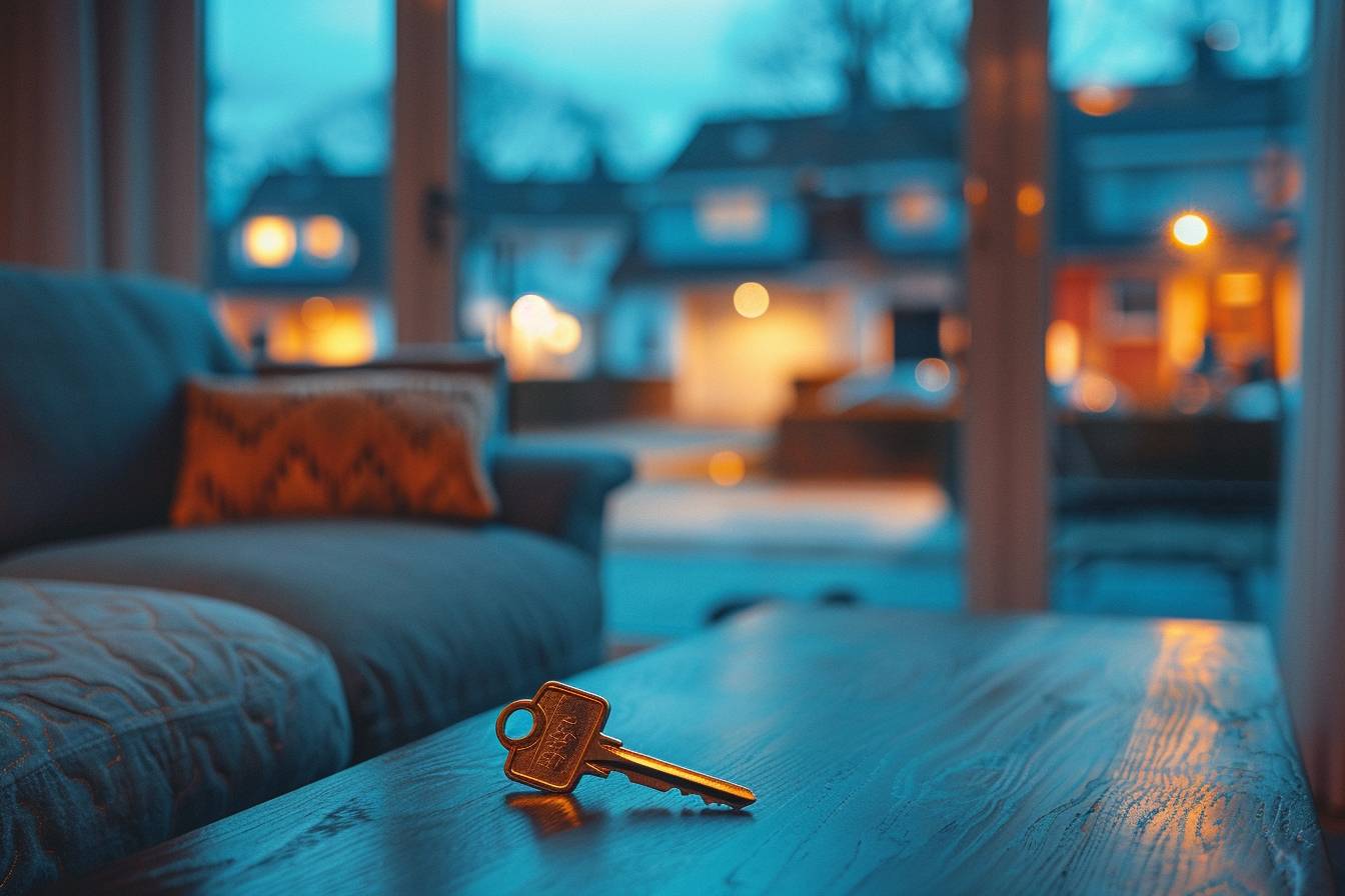 Maison accueillante avec un joli jardin fleuri  
Couple souriant devant leur nouvelle maison lumineuse